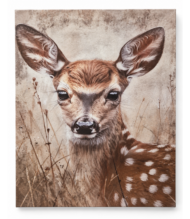 Schilderij hertje - canvas - 40 x 50 cm