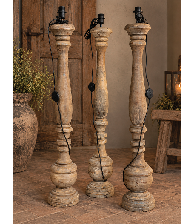 Mix - houten lampvoet - petstuk
