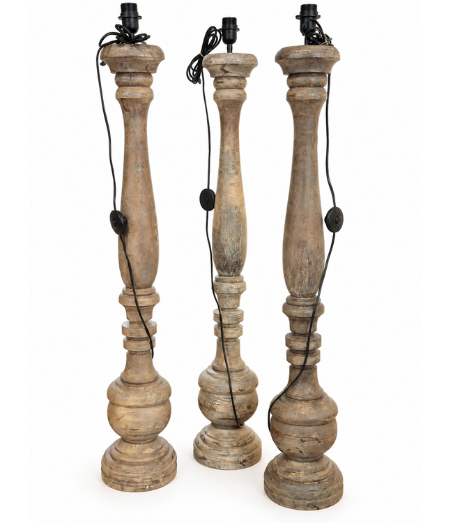 Mix - houten lampvoet - petstuk