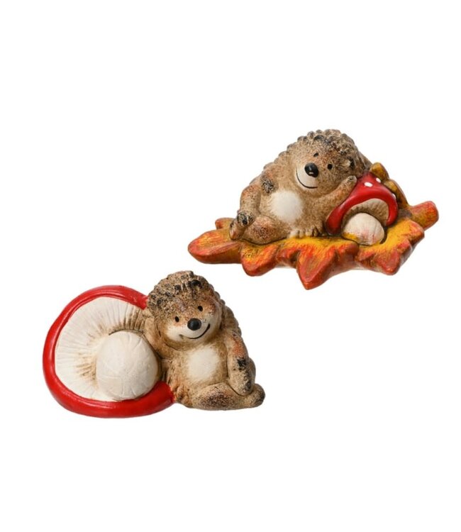 Herfstfiguur egel 11 x 7 x 6,5 cm terracotta 2 assorti - per stuk