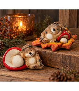 Herfstfiguur egel 11 x 7 x 6,5 cm terracotta 2 assorti - per stuk