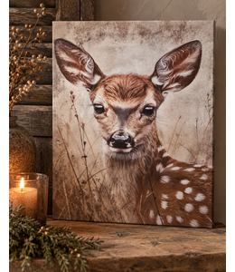 Schilderij hertje - canvas - 40 x 50 cm