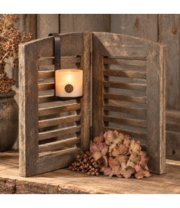 Dubbel louvreluik - hout - grijs - 2 x 25 cm x 40 cm