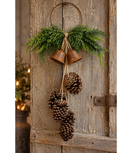Countryfield Festoen kerstbel Theo roest-15x15x65CM