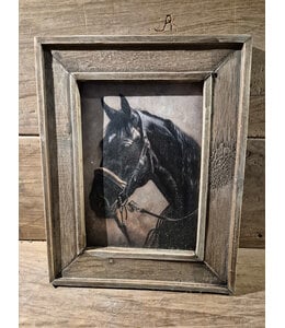 Houten lijst - 30 x 39 cm - afbeelding paard 1