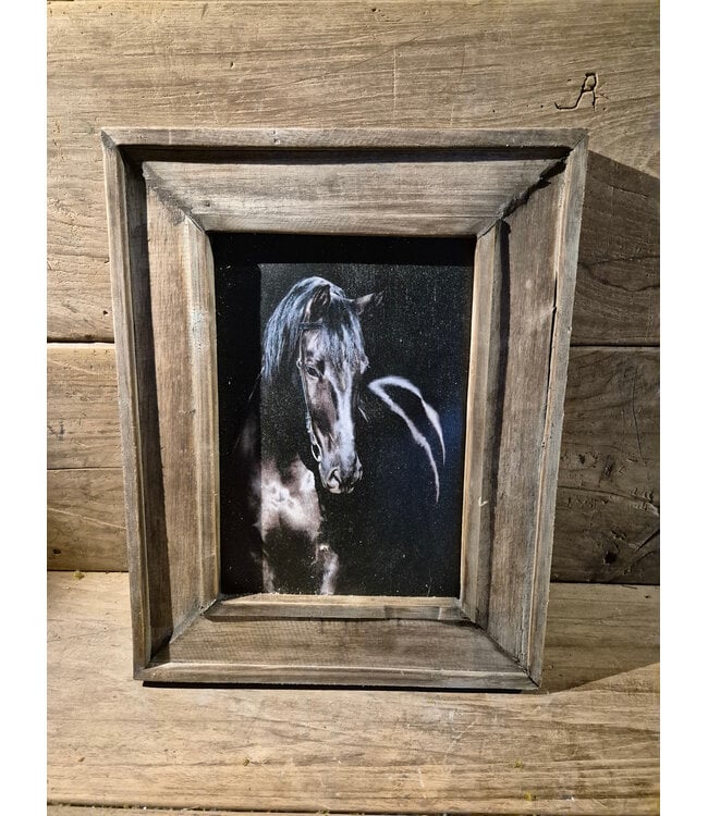 Houten lijst - 30 x 39 cm - afbeelding paard 2