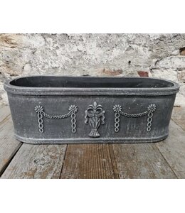 Pors planter aardewerk ovaal 40x15x13cm