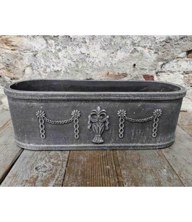 Pors planter aardewerk ovaal 40x15x13cm