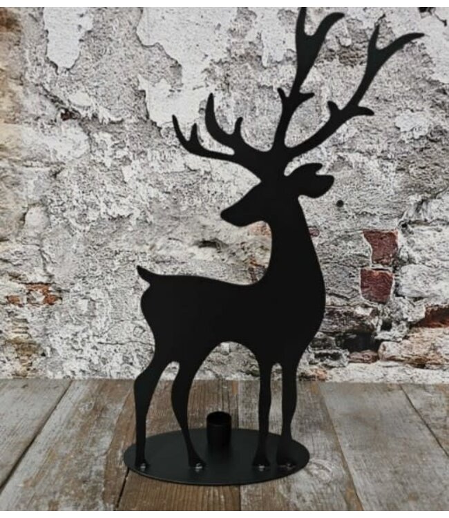Metal rendier kaarshouder 20x40cm