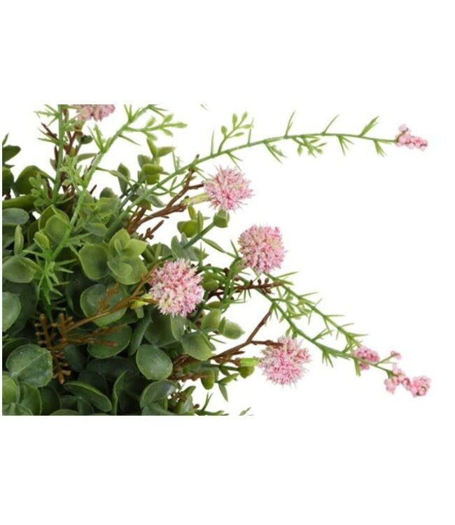 Countryfield Deco halve bol Echinops/eucalipthus L roze-15B30H30CM