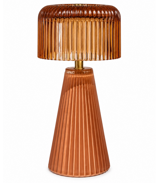 @ Table lamp led stripes glass terra