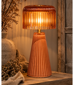 @ Table lamp led stripes glass terra