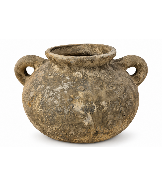 Aardewerk pot met oren - ca 30 x 26 x 21 cm - Cald Clay