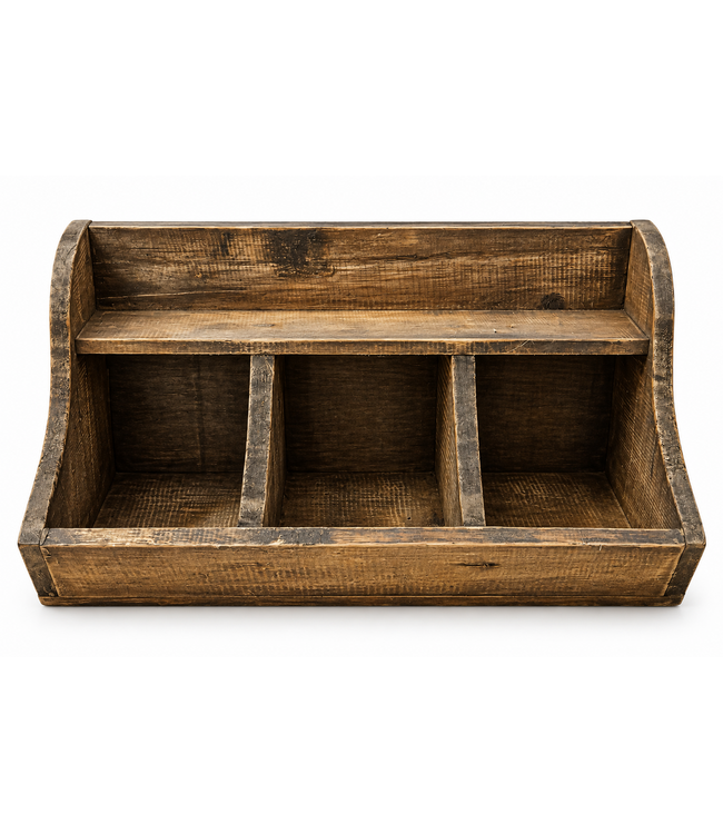 Houten 3 vaks gruttersbak -  35 x 16 x 20 cm