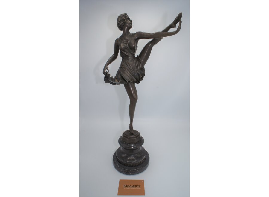 Art Deco statue of dancer signed "Bruno Zack"