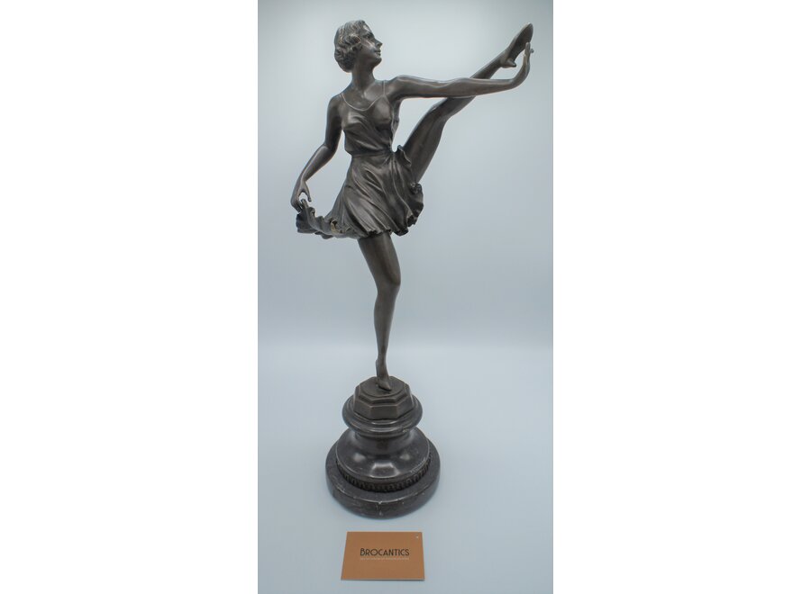 Art Deco statue of dancer signed "Bruno Zack"