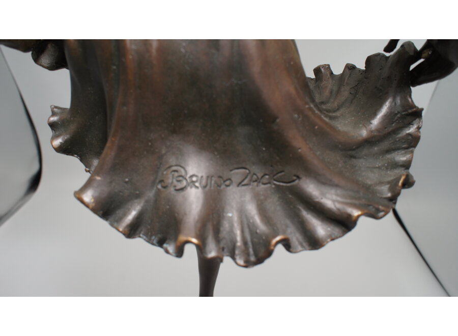 Art Deco statue of dancer signed "Bruno Zack"