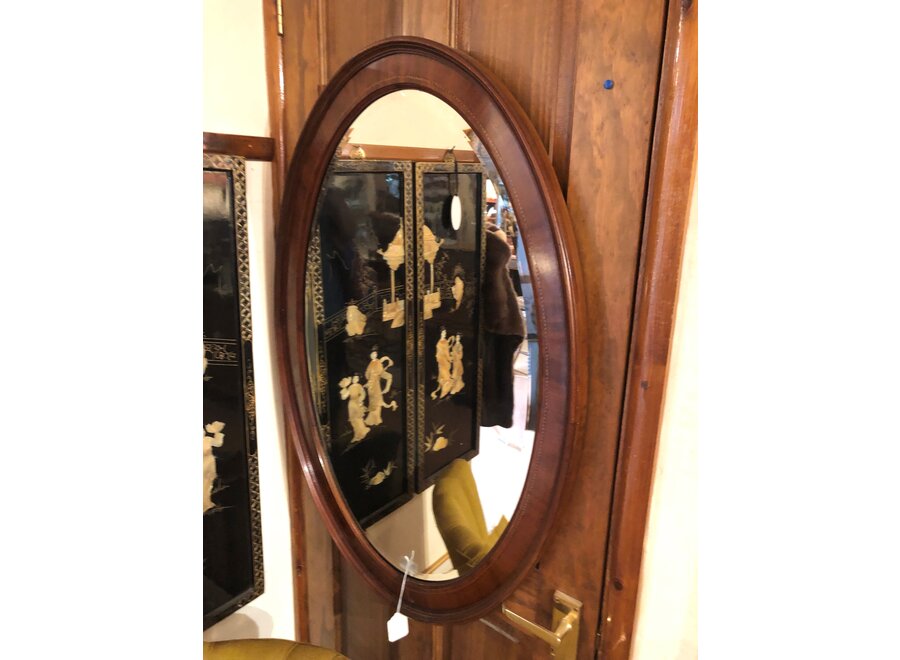 Edwardian mahonie spiegel