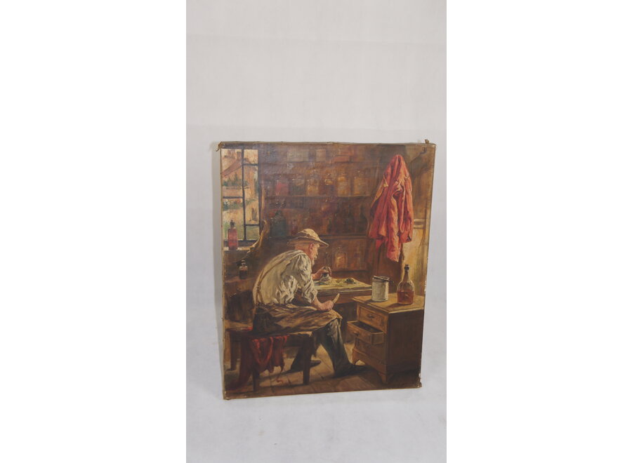 Olieverfschilderij op doek - gesigneerd