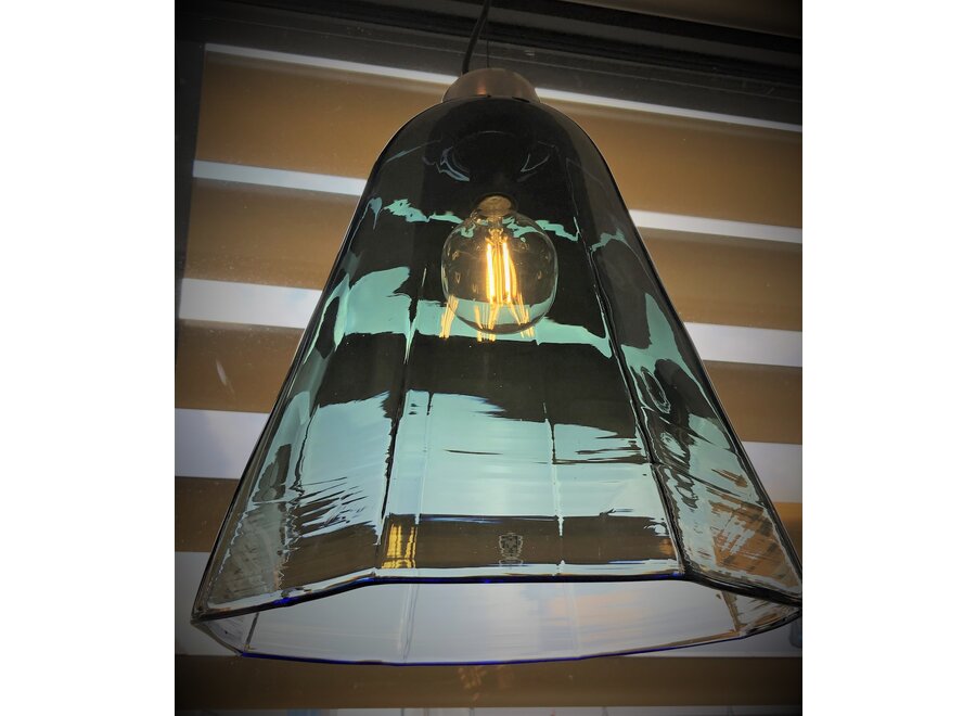 2 lampen Leucos - puur Italiaans design in glas van tinten blauw
