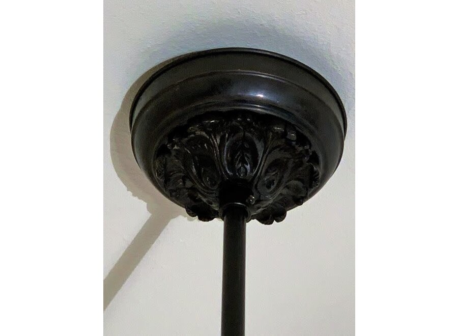Zwart gepatineerde, bronzen hanglamp uit Frankrijk  - Ca 1900/1930