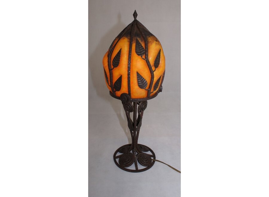 Franch Art Glass Lamp - signed "Degué" - Early 20 ° Century