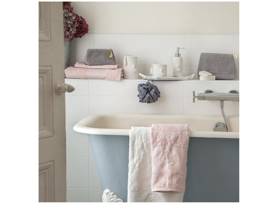 "Mathilde M" bath towel Broderie - white - 70 x 140 cm