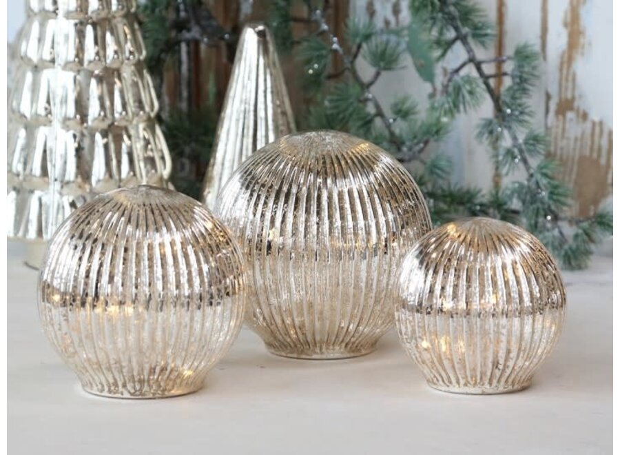 Lichtgevende gemercuriseerde bol - Diameter 10 cm - glas en LED
