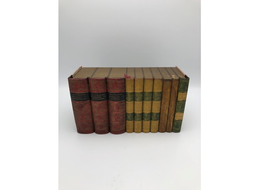 Opbergdoos in de vorm van boekenreeks - leer, karton, papier