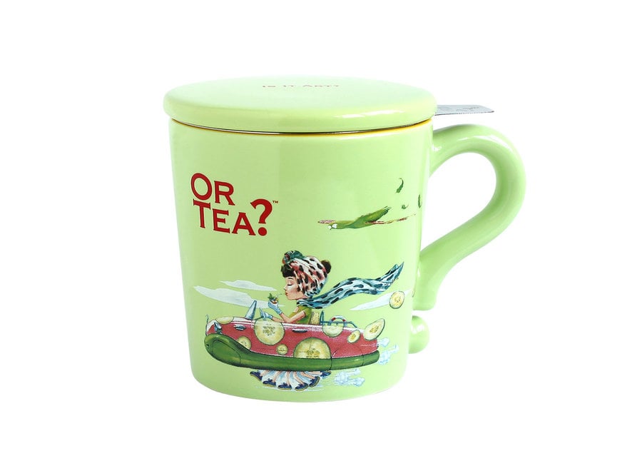 Lime Mug  - Ceramic Mug with Stainless Steel Infuser (Or Tea?™ 檸檬綠彩瓷杯)