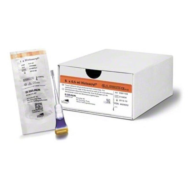 Histoacryl weefsellijm translucent 0,5ml ampul (10 Stuks)