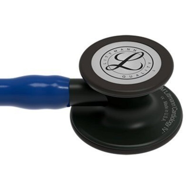 Littmann Cardiology IV stethoscoop, zwarte afwerking, marineblauwe slang