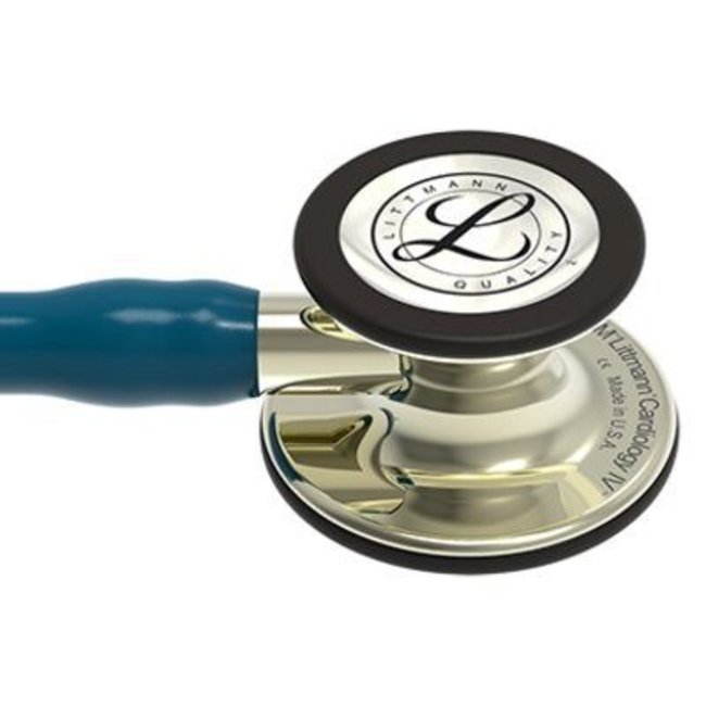 Littmann Cardiology IV stethoscoop, champagne afwerking, Caribisch blauwe slang