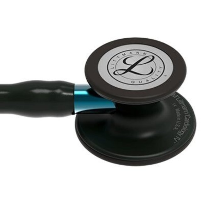 Littmann Cardiology IV stethoscoop, zwarte afwerking, blauwe steel, zwarte slang