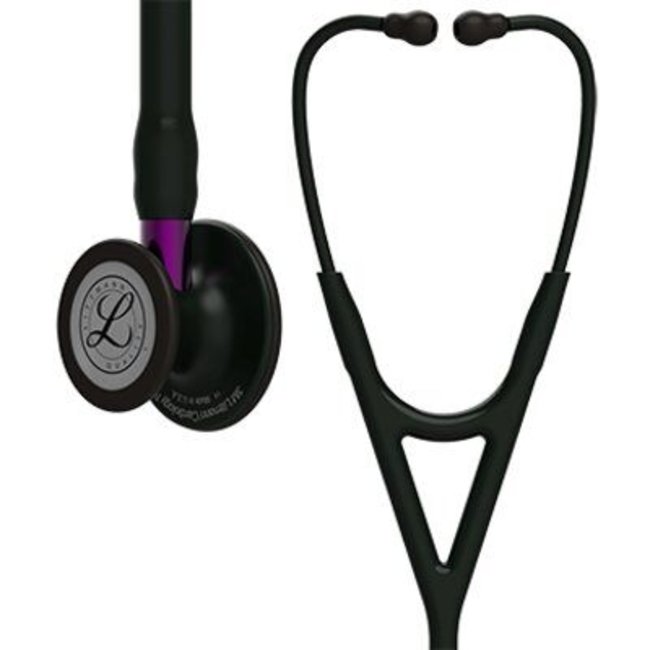 Littmann Cardiology IV stethoscoop, zwarte afwerking, paarse steel, zwarte slang
