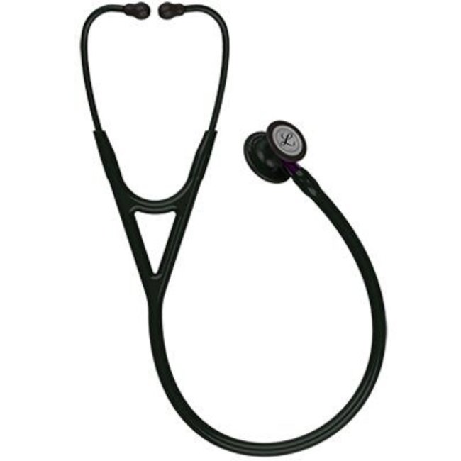 Littmann Cardiology IV stethoscoop, zwarte afwerking, paarse steel, zwarte slang