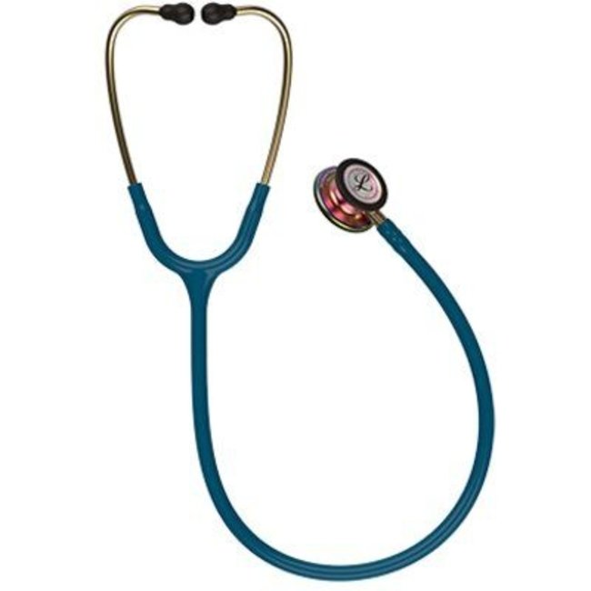 Littmann Classic III stethoscoop, regenboog afwerking, Caribisch blauwe slang