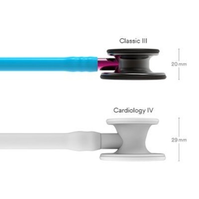 Littmann Classic III stethoscoop, smoke afwerking, turquoise slang