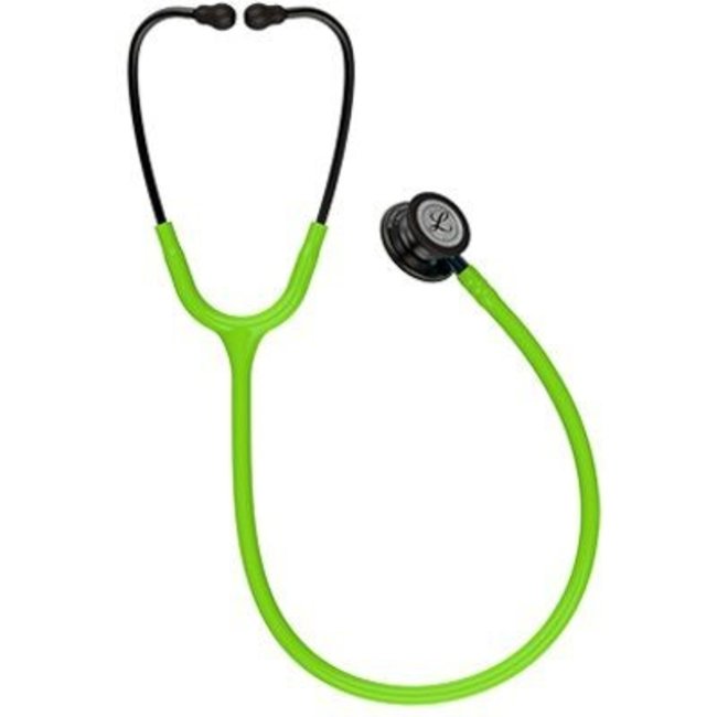 Littmann Classic III stethoscoop, smoke afwerking, blauwe steel, limoengroene slang