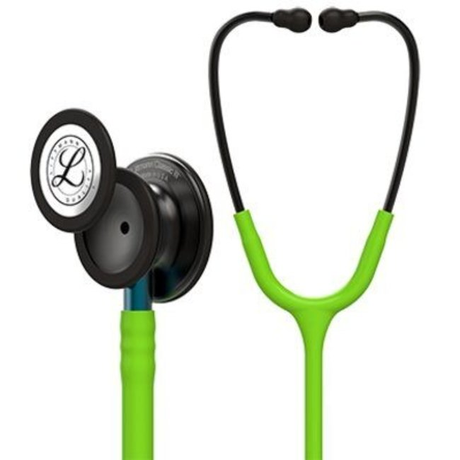 Littmann Classic III stethoscoop, smoke afwerking, blauwe steel, limoengroene slang