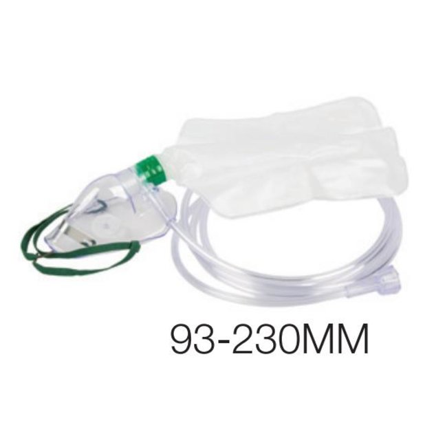 Unomedical hoog concentratie zuurstofmasker NRB kind met 2,1 meter slang (50 stuks)