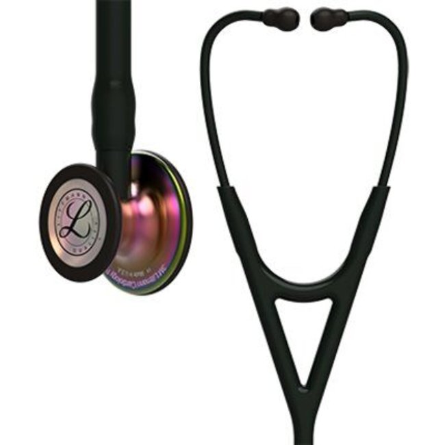 Littmann Cardiology IV stethoscoop, regenboog afwerking, zwarte slang