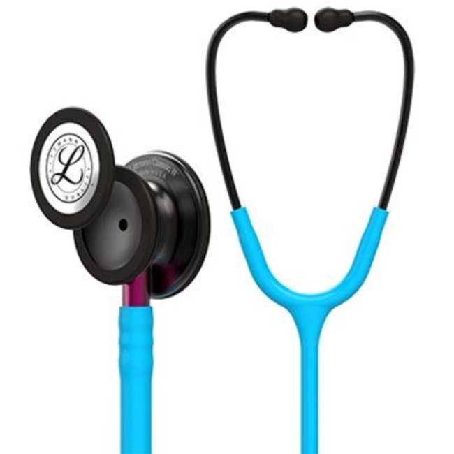 Littmann Classic III stethoscoop, smoke afwerking, turquoise slang