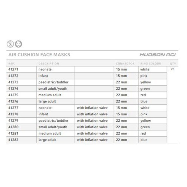 Hudson Clear Comfort Mask With Inflation Port maat 5 (20 stuks)