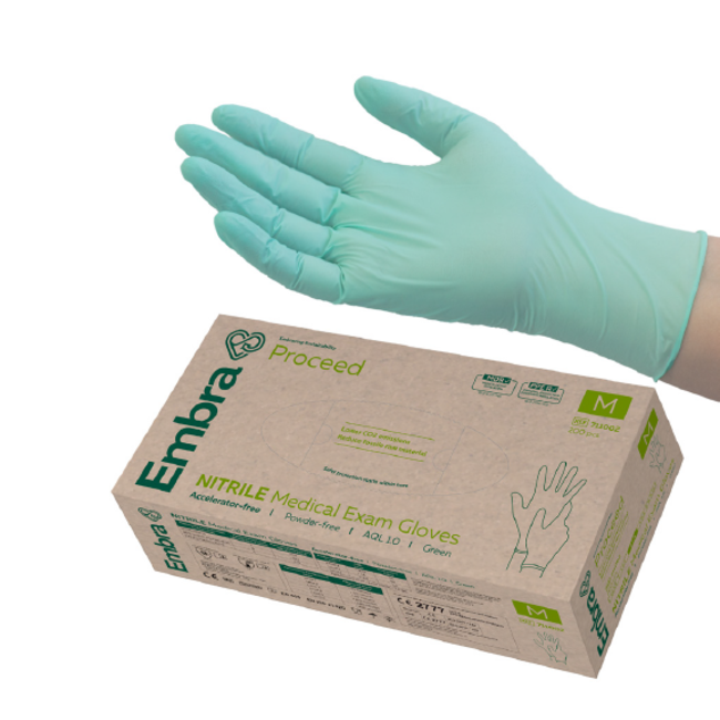 Embra® Proceed Ex.Gloves Nitrile Acc Free AQL1.0 L (200 st)