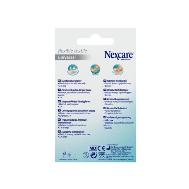 3M Nexcare Universal flexibele textielpleister, 1 m x 6 cm, 1 per verpakking