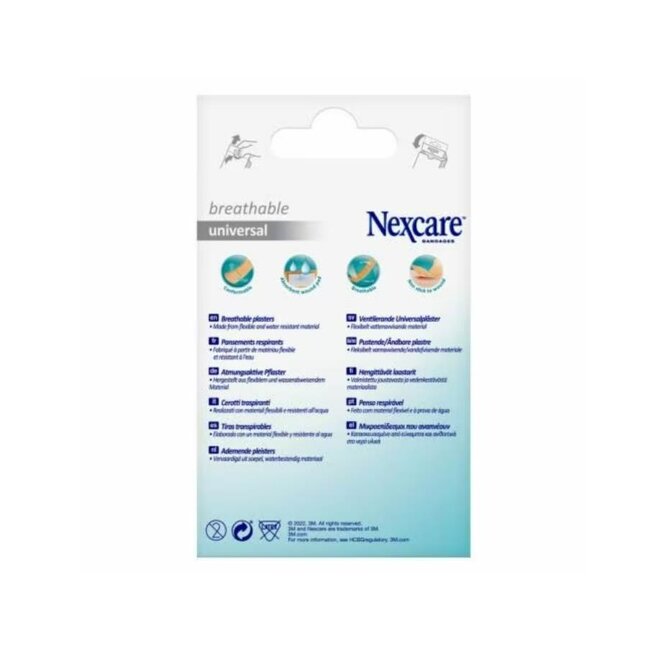 3M Nexcare™ Universal Ademende Pleisters, 25 x 72 mm, 20/Verpakking