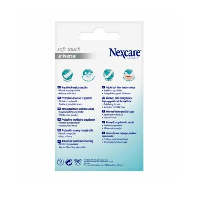 3M Nexcare Universal Soft Touch Pleisters, Verschillende maten, 40/Verpakking