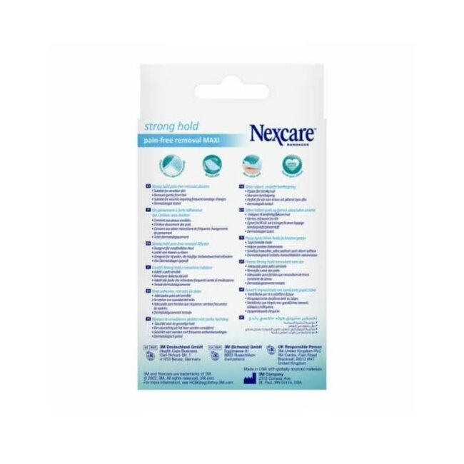 3M Nexcare Strong Hold MAXI Pain-free Removal pleisters, 50 mm x 101 mm, 5/Pack