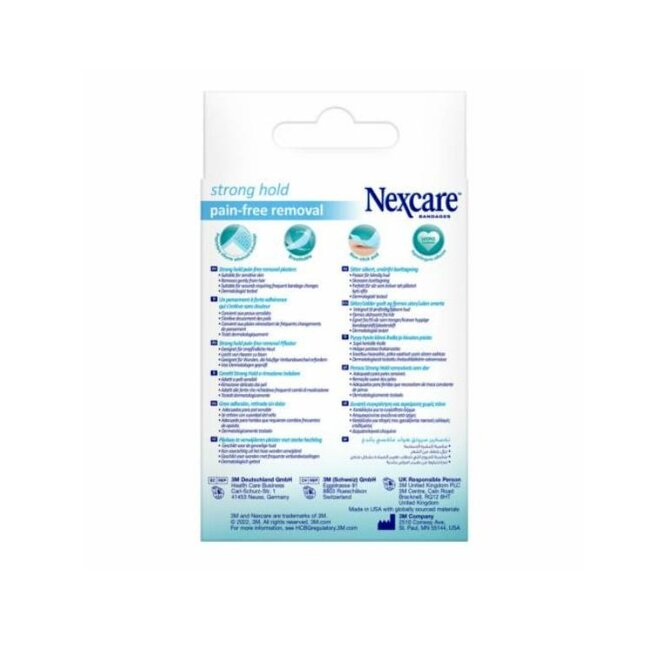 3M Nexcare Strong Hold Pain-free Removal Pleisters, Verschillende maten, 20/Pack